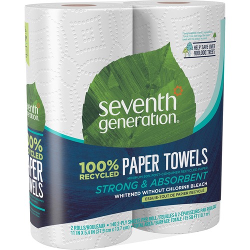 Paper Towels,Recycled,2-Ply,140 Sh,11"x5-2/5",2RL/PK,WE