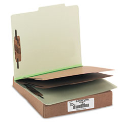 Classification Folders, 3" Exp,Letter,2 Partition,Leaf Green