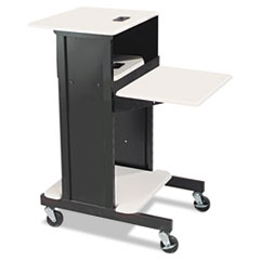Presentation Cart,3 Shelves,18"x30"x40-1/4",GY/BK
