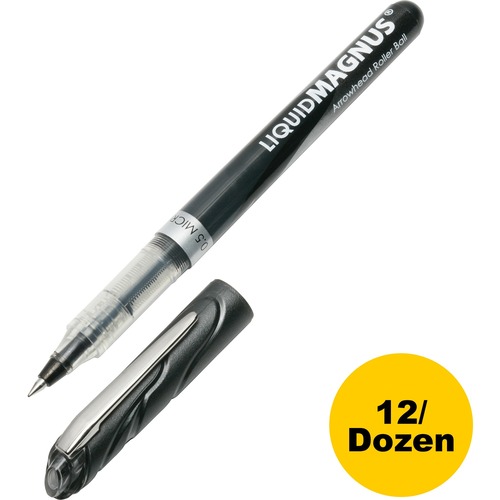 Rollerball Pen With Metal Clip,.5mm,Micro Pt,12/Box,BK Ink