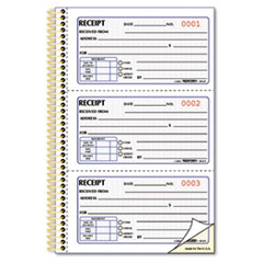 Receipt Book,Carbonless,2-Part,3/ Page,2-3/4"x5",225/BK,BE