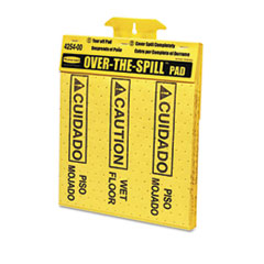 Over-The-Spill Caution Pads,Bilingual,16-1/2"x14",25 Pads,YW