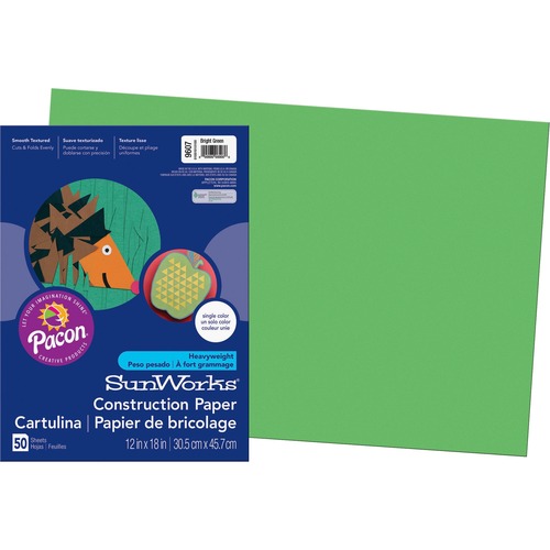 Construction Paper, Film Wrapped, 12"x18", 50Shts/PK, BGN