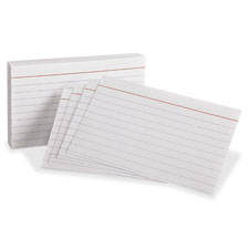 Ruled Heavyweight Index Cards, 3"x5", 100/PK, Whtie