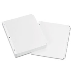 Non-Laminated Tab Dividers, 8-Tab, 11"x8-1/2", White