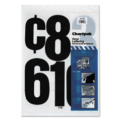 Vinyl Numbers, Adhesive, 21 Numbers, 6", Black
