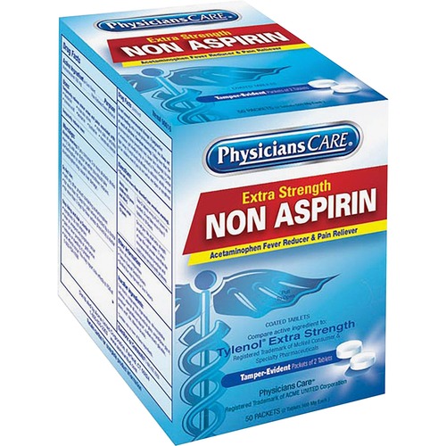 Non Aspirin Pain Reliever Packets, 2/PK, 125/BX