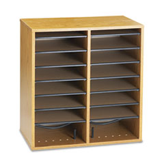 Adjust Organizer,19-1/2"x11-3/4"x21",16 Compartment,Med Oak